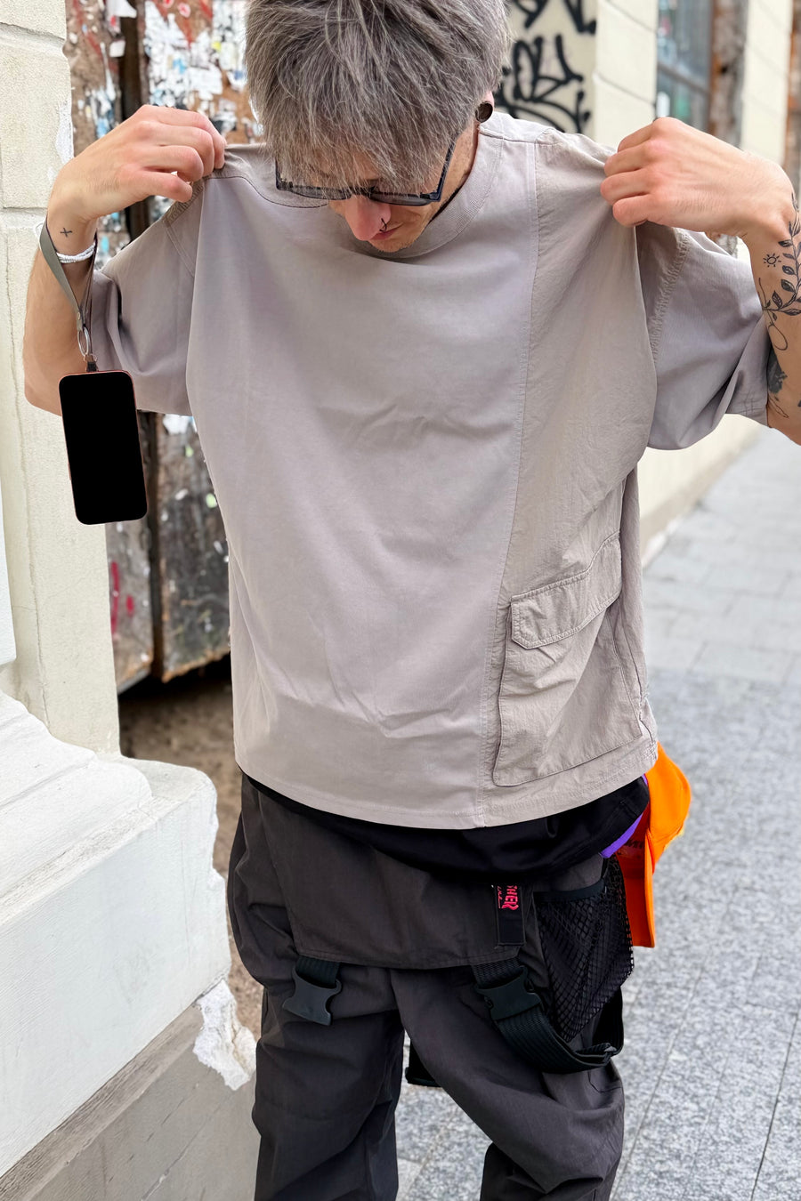 Paneled Technical Utility T-Shirt