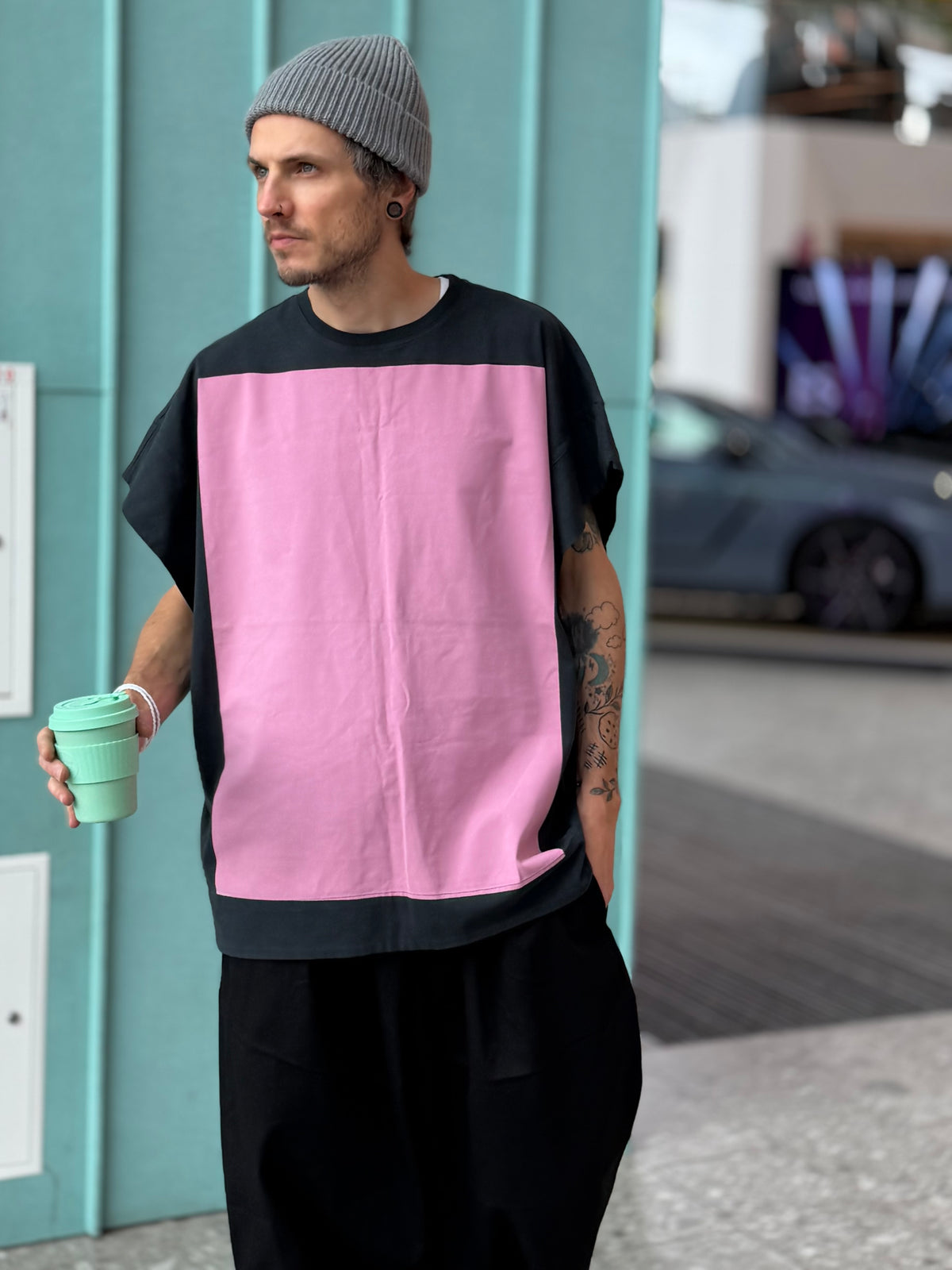 Color-Block Panel Oversized T-Shirt