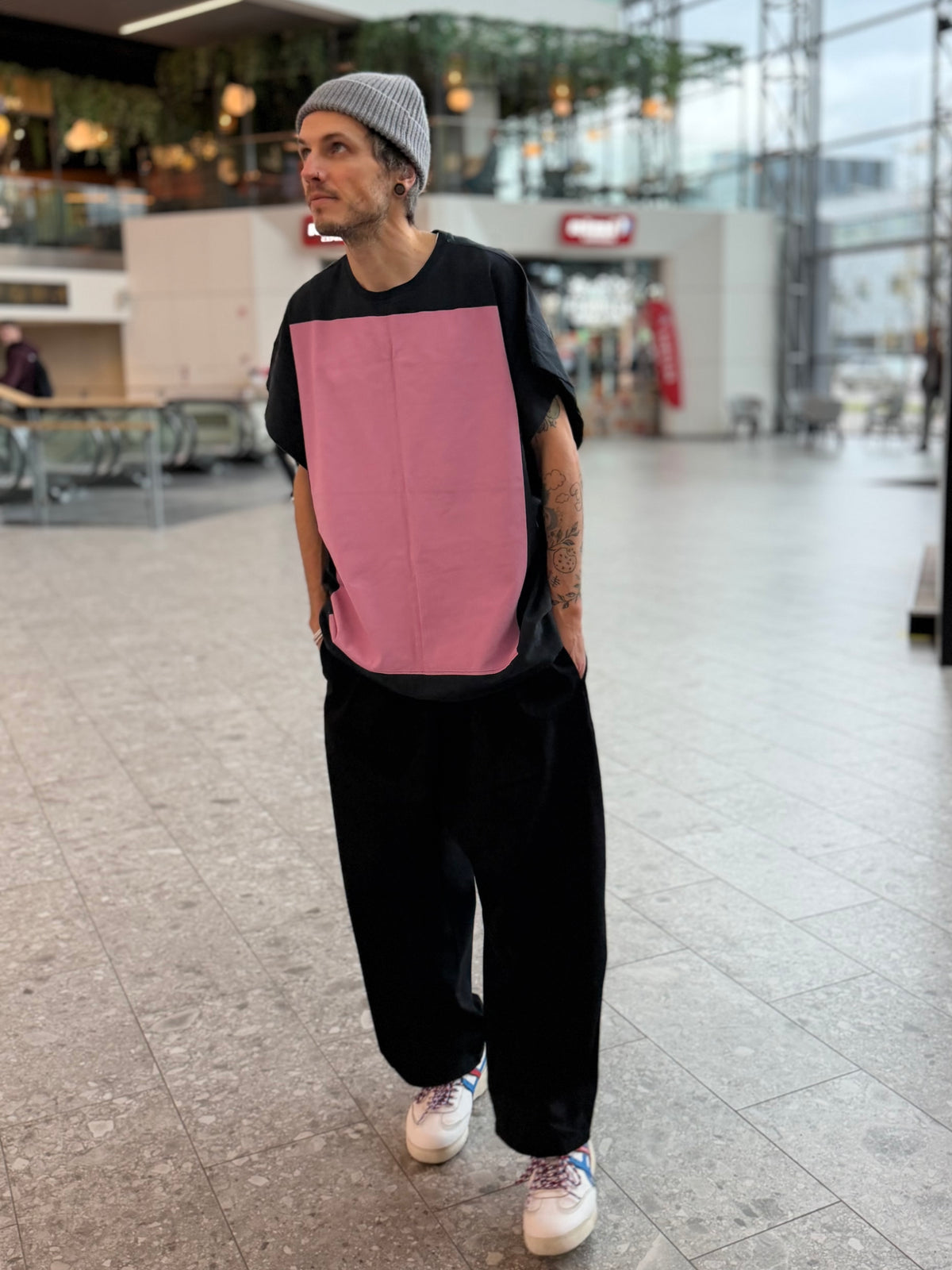 Color-Block Panel Oversized T-Shirt