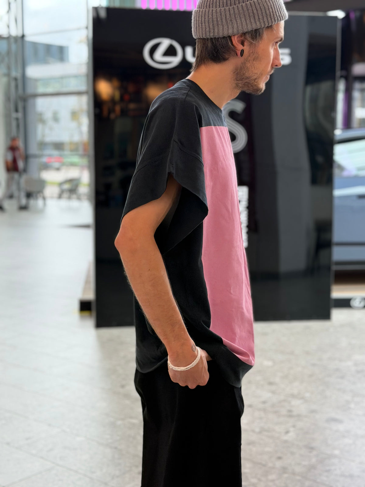 Color-Block Panel Oversized T-Shirt