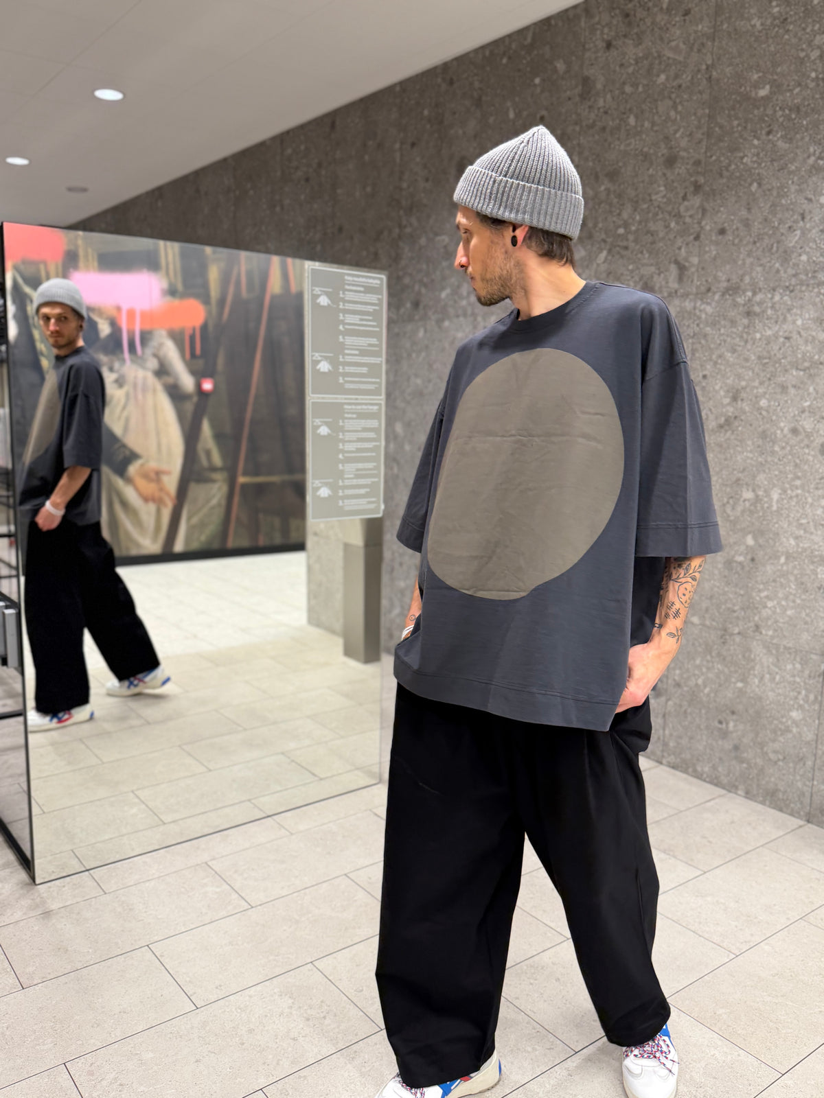 Handmade Geometric Circle Oversized T-Shirt