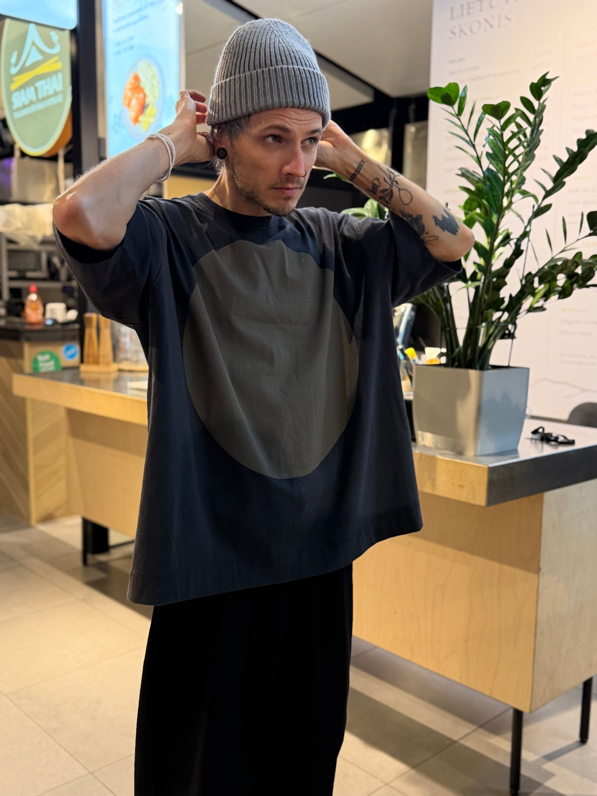 Handmade Geometric Circle Oversized T-Shirt