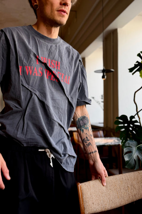 Acid Wash Graphic T-Shirt - Washed Charcoal / Vintage Black