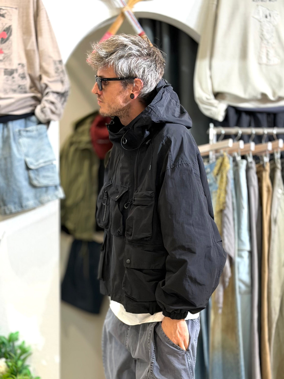 Multi-Pocket Techwear Utility Jacket