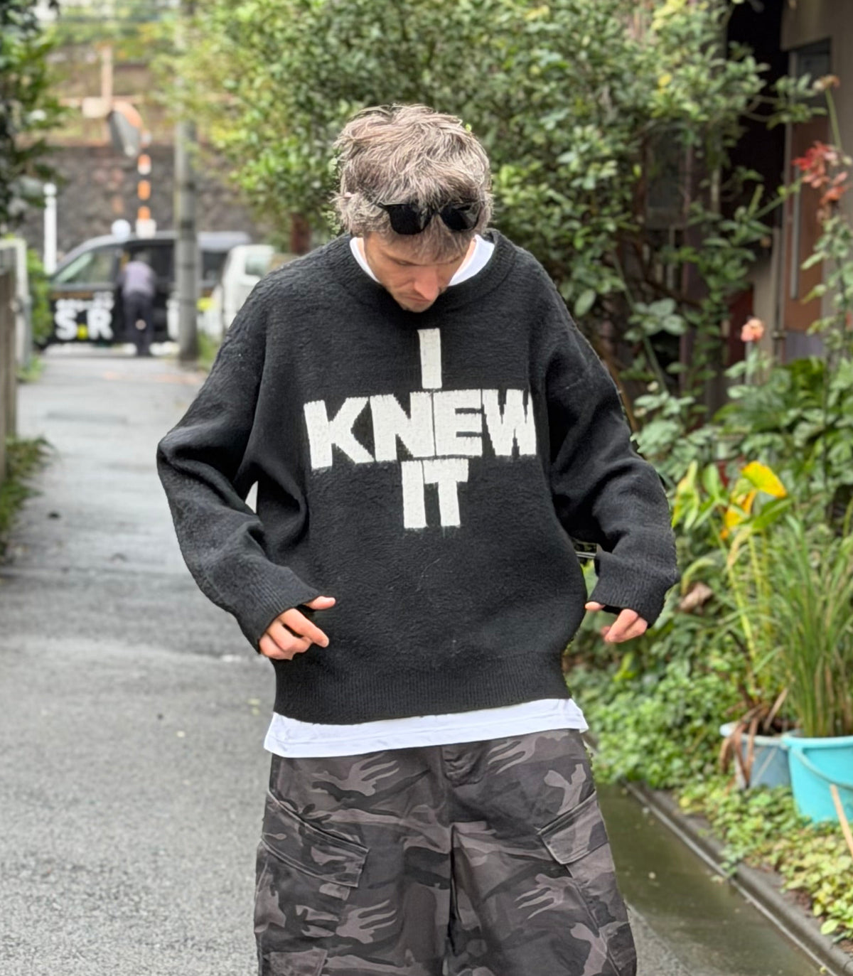 "I Knew It" Distressed Knit Sweater