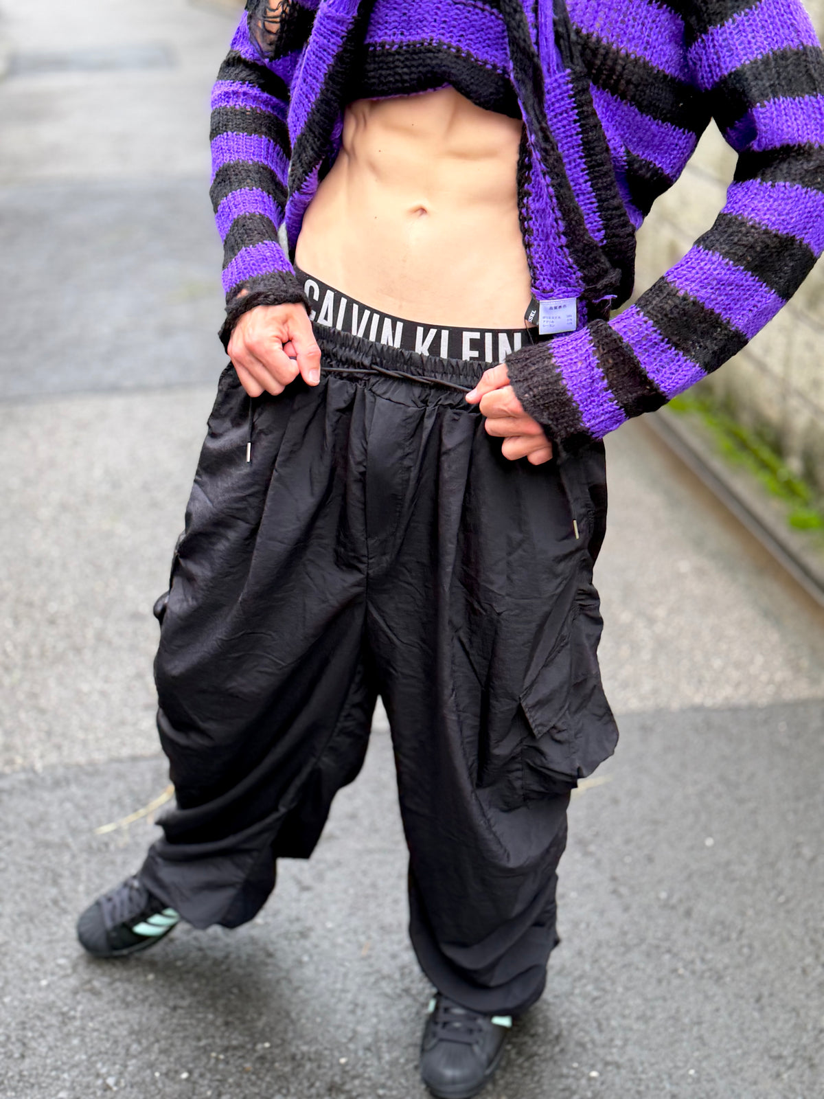 Ruched Parachute Cargo Pants