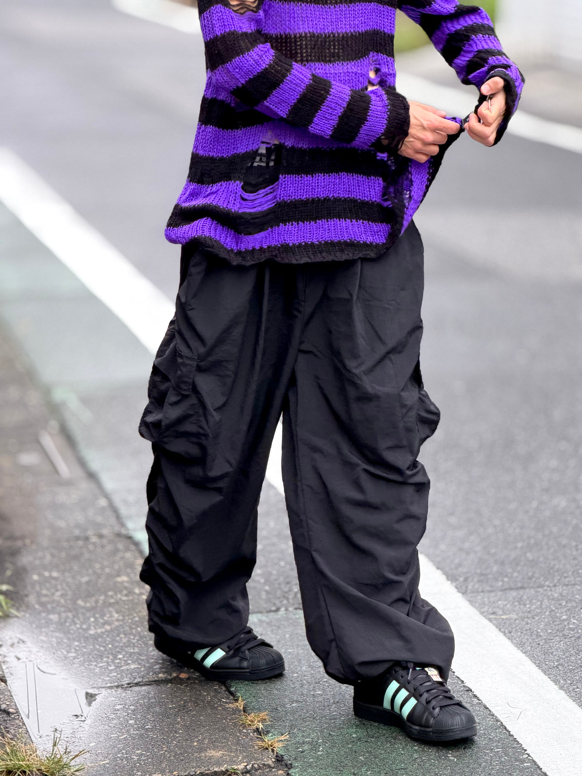 Ruched Parachute Cargo Pants