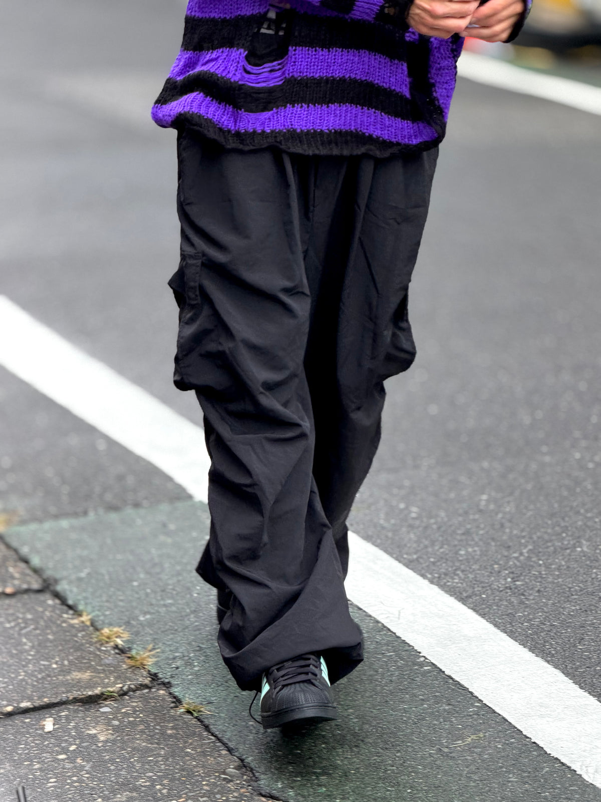 Ruched Parachute Cargo Pants