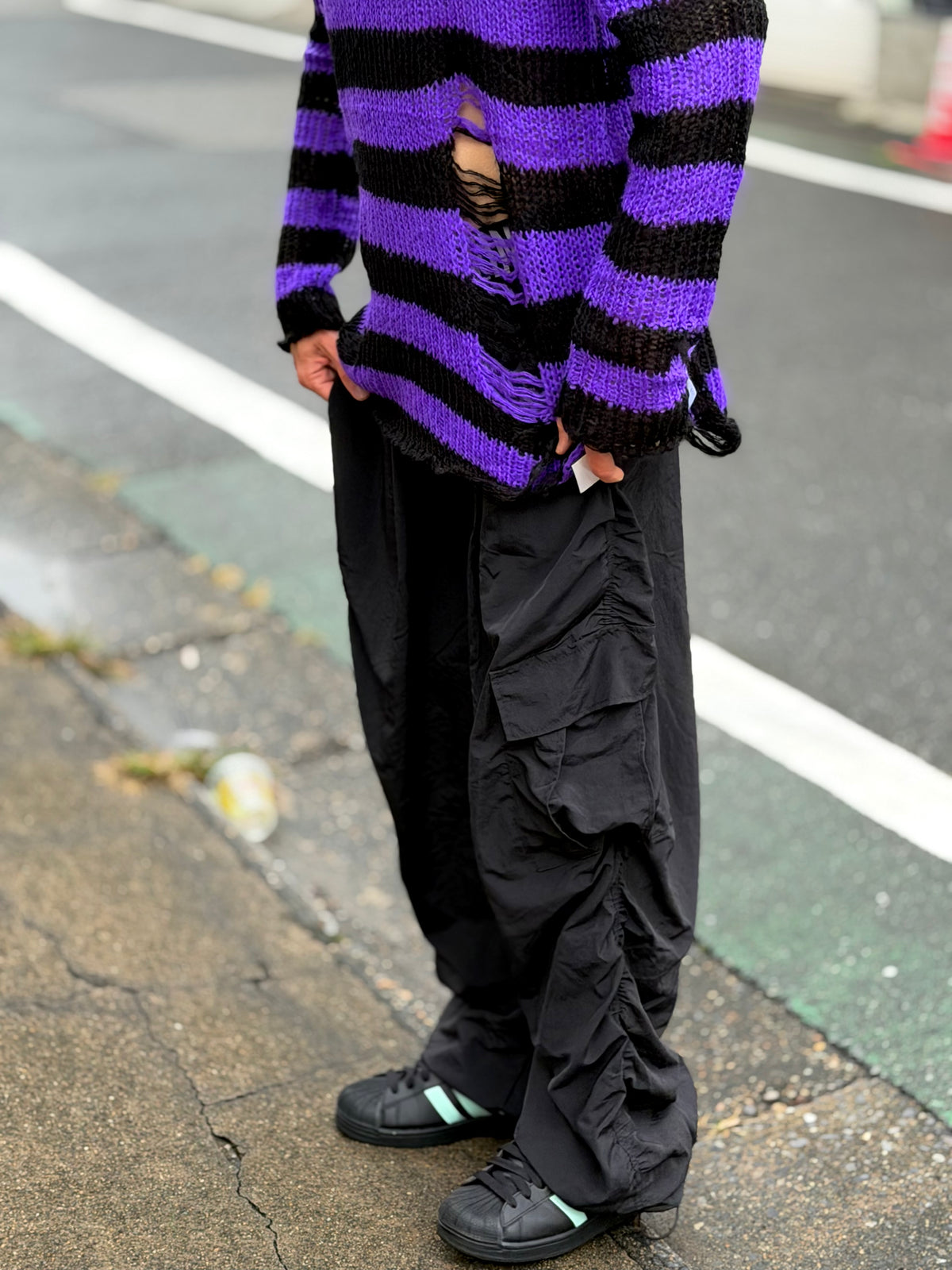 Ruched Parachute Cargo Pants