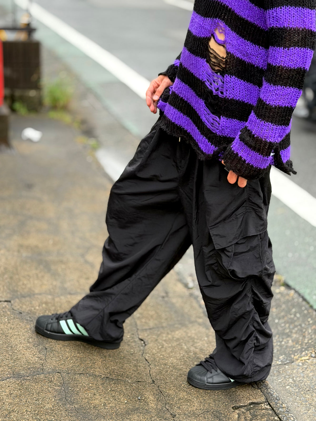 Ruched Parachute Cargo Pants