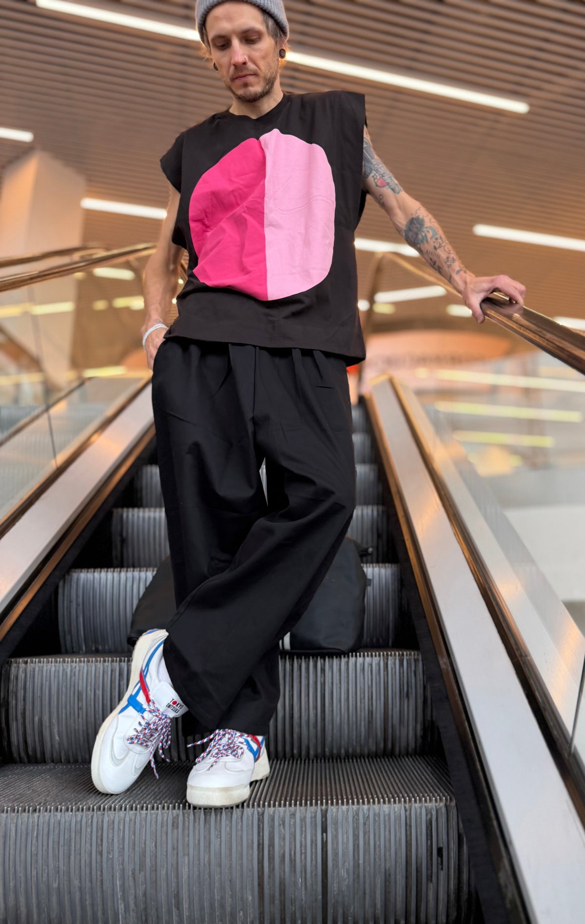 Tactical Belted Wide-Leg Pants