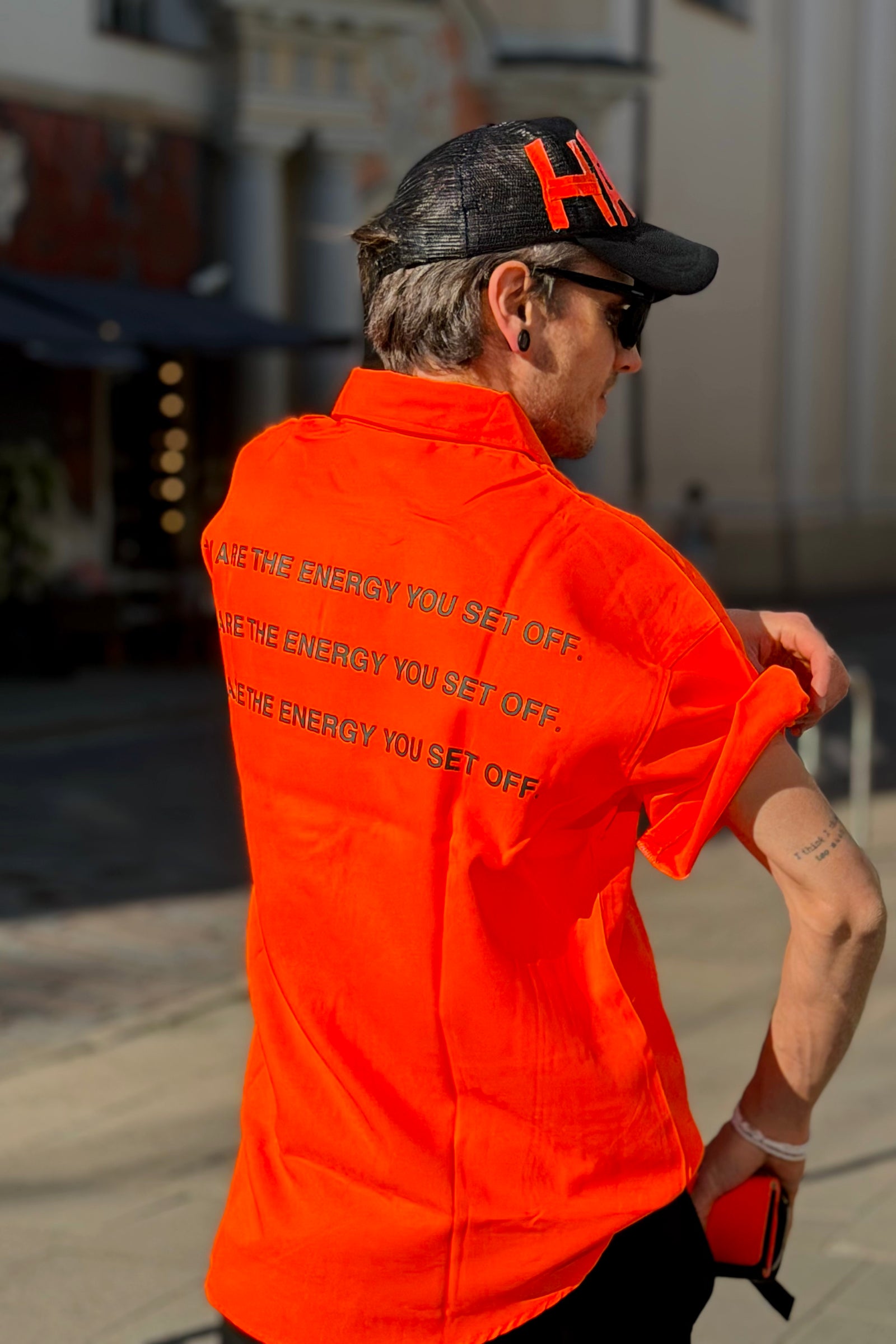 Bright Orange Graphic Shirt