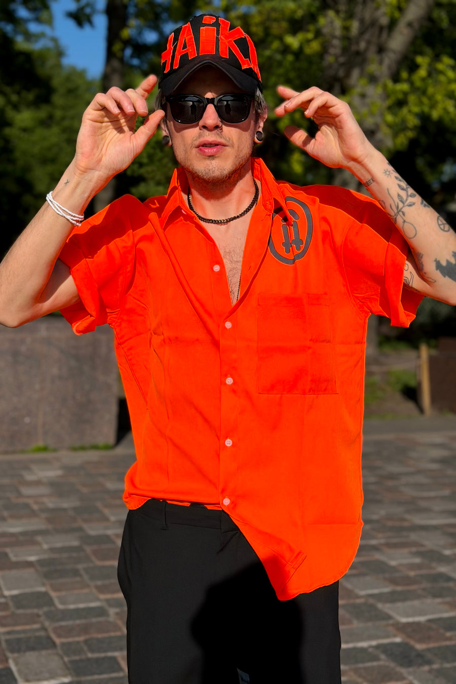Bright Orange Graphic Shirt